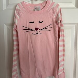 Hanna Andersson Pink Cat Long John Pajamas Set Size 10 (140cm)
